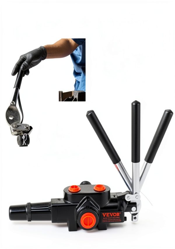 VEVOR Hydraulic Log Splitter Valve 1 Spool, 25 GPM Hydraulic Directional Control Valve, 3626PSI Hydraulic Loader Valve, Hydraulic Joystick Control Valve for Small Tractors, Loaders, Log Splitter-3