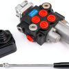 Hydraulic Control Valve INPANOLS 2-Spool 11GPM Directional - Black-0